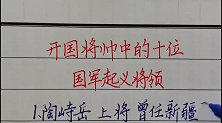 开国将帅中的十位国军起义将领！当时任何职务？