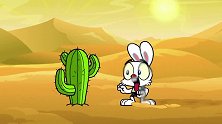 哈利与萌萌兔：炎炎酷暑，小兔子在沙漠把仙人掌的水都吸干了