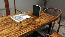 实木大板书桌，一张来自大自然的乌金木天然纹理艺术茶桌书桌