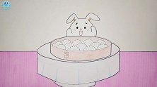 68手绘定格动画：小爱兔来北方吃包子，直呼太好吃了！