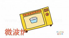 生活简笔画大全，画卡通微波炉简笔画