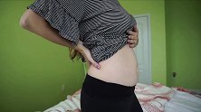 漂亮妈妈逐周记录自己的孕期身材，39周时这肚子大的真没谁了！