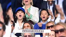 邓超孙俪带儿女看温网，儿子像妈女儿像爸，12岁等等成日系帅哥
