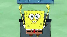 海绵宝宝：海绵宝宝躲在木桶里扣扣嗖嗖，引起了章鱼哥的注意