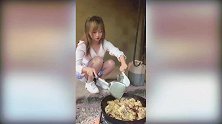 农村家里做大锅饭的姑娘，漂亮又能干，确实好看