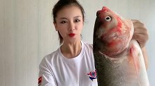 丫头弄了一条7斤的野生大鱼，看看东北人是怎么做的？