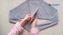 不穿的毛衣不要扔，改个2件套保暖舒服，关键是穿上太好看(2)