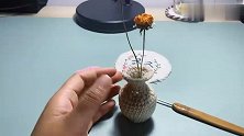 钩针编织花瓶创意小摆件，插上几点小花，摆在家里，太有意境了