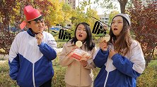 学霸和老师联手，防止学渣蹭吃，结果打嗝不止！