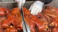 绝味猪头肉，一刀切开看的我食欲大振，网友：看起来就好吃！
