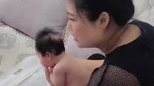 三个月的小宝宝第一次剃胎发，在奶奶的手上就像玩具一样，好可爱