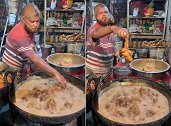 印度：一小贩赤手下滚烫油锅捞炸鸡走红，网友质疑油不纯