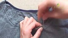 衣服领口大，缝几针瞬间改小，比新的还漂亮一看就会