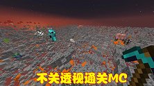 MC玩家挑战通关MC，游戏过程中不关透视，矿物比木材容易找到