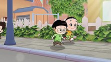 棉花糖像个小尾巴老拖后腿，大头儿子和小明想把她甩掉