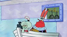海绵宝宝第九季：比奇堡迎来美食展，蟹老板激动的抓着章鱼哥不放