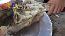 农村集市上的熟食摊，猪头肉原来也能做成这么好吃！
