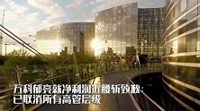 万科郁亮就净利润近腰斩致歉：已取消所有高管层级