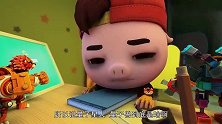 猪猪侠看着从博士那借来的书，完全看不懂，博士又给他一个任务