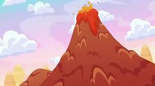 搞笑动画：萌萌兔往火山口塞了玉米，火山喷发出来的全是爆米花