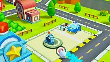宝宝小警察：奇奇警官开着警车按照箭头方向走，终于到了案发地点