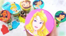 迪士尼玩具拆箱：蓝色绿色红色小仙女教母和裙子图案粉色彩泥