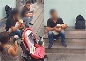 五旬男子带孩子路边乞讨 两个娃系两个妈所生
