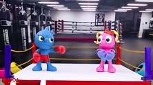 儿童卡通片：萌萌哒小泥人展开拳击比赛
