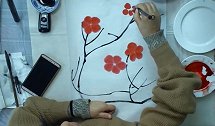朗跃在线陈老师儿童国画杏花教学