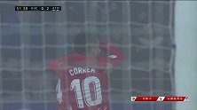 格子禁区前沿过顶球斜传 阿里亚斯小角度凌空扩大领先