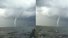 哪吒又在闹海？大连海域现“龙吸水”奇观 威力不亚于龙卷风