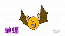 动物简笔画大全，画大脸蝙蝠简笔画