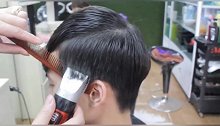 24岁小伙去剪发，周围铲短头顶吹出纹理感，就是显帅气