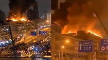 上海一门面店及坡屋面发生火灾 现场火光冲天