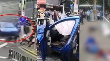 正面监控：上海75岁大爷驾保时捷撞倒3名行人，群众四散而逃
