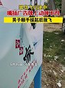 河南商丘：翠鸟飞行途中，嘴插广告牌上动弹不得，男子拔起后放飞