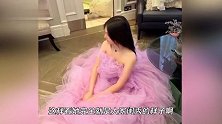 王诗龄穿粉色高定礼服，肩颈优越又瘦又美，大小姐气场无人能比