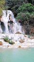 老挝朗布拉邦美丽的白雪瀑布群