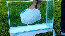 气球里装满泡沫在水中戳破后会怎么样？老外忍不住看了两次！