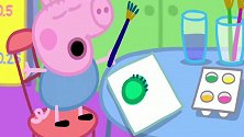 小猪佩奇：乔治佩奇学画画，佩奇教他画花朵，乔治画得不对
