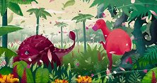 恐龙王：花骨朵和美甲龙原来是这么在一起的啊！好幸福