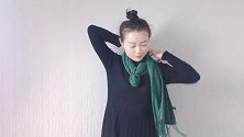厚围巾冬天围得臃肿难看？这款简约系法，保暖不臃肿，超洋气