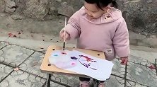 小宝宝学画画，一个人拿支笔画来画去的，简直太可爱了