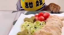 金毛挑食想换点新鲜的，主人端来“新鲜拼盘”，金毛瞬间慌了