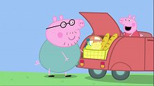 佩奇一家去野餐，猪爸就会说大话，吃完就躺下睡了