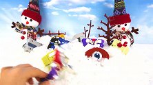 迪迦奥特曼在雪地里找到字母变形怪兽玩具