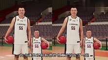 搞笑1米6潘长江被2米15男篮中锋抱怀中，网友失散多年的父子