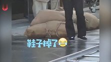 杨洋拍摄时把鞋子跑掉了，努力憋笑后向导演吐槽：我太难了