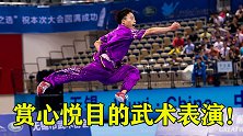 赏心悦目的武术表演，功夫小子表演长拳，一套下来行云流水