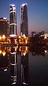 成都交子双子塔楼美丽夜景，